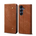 For Samsung Galaxy A17 5G Denim Texture Casual Style Horizontal Flip Leather Case(Brown)
