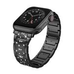 For Apple Watch Series 9 45mm S-Type Diamond Metal Watch Band(Black)