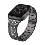 For Apple Watch Series 9 45mm S-Type Diamond Metal Watch Band(Dark Gray)