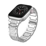 For Apple Watch Series 9 41mm S-Type Diamond Metal Watch Band(Silver)