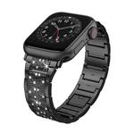 For Apple Watch Series 7 45mm S-Type Diamond Metal Watch Band(Black)