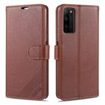 For Huawei Honor 30 Youth AZNS Sheepskin Texture Horizontal Flip Leather Case with Holder & Card Slots & Wallet(Brown)