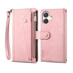 For Samsung Galaxy A06 5G ESEBLE Retro Frosted RFID Flip Leather Phone Case(Rose Gold)