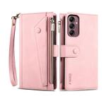For Samsung Galaxy A17 5G ESEBLE Retro Frosted RFID Flip Leather Phone Case(Rose Gold)