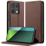 For Redmi Note 13 Pro 5G LC.IMEEKE L1 Series Frosted Fine Texture PU Phone Case(Brown)