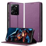 For Redmi Note 12 5G LC.IMEEKE L1 Series Frosted Fine Texture PU Phone Case(Purple)