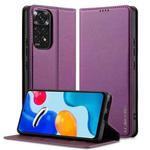 For Redmi Note 11 Pro 5G LC.IMEEKE L1 Series Frosted Fine Texture PU Phone Case(Purple)