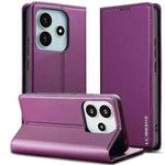 For Redmi Note 14 4G 164.84mm LC.IMEEKE L1 Series Frosted Fine Texture PU Phone Case(Purple)