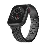 For Apple Watch SE 2023 40mm Hammered Half Bracelet Metal Watch Band(Black)