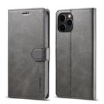 For iPhone 12 Pro Max LC.IMEEKE Calf Texture Horizontal Flip Leather Case with Holder & Card Slots & Wallet(Grey)