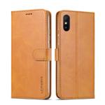 For Xiaomi Redmi 9A LC.IMEEKE Calf Texture Horizontal Flip Leather Case with Holder & Card Slots & Wallet(Yellow)
