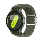 For Samsung Galaxy Watch 7 / 6 / 5 / 4 Nylon Loop Magnetic Buckle Watch Band(Dark Olive)