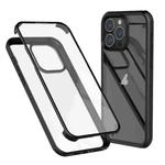 For iPhone 15 Pro Double-sided Plastic Glass Phone Protective Case(Black)