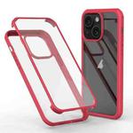 For iPhone 15 Plus Double-sided Plastic Glass Phone Protective Case(Red)