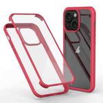 For iPhone 15 Double-sided Plastic Glass Phone Protective Case(Red)