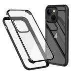 For iPhone 14 Plus Double-sided Plastic Glass Phone Protective Case(Black)