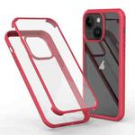 For iPhone 13 Double-sided Plastic Glass Phone Protective Case(Red)