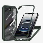 For iPhone 16e Double-sided Plastic Glass Phone Protective Case(Dark Green)