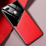 For OPPO A7(2018) / A5s / A12 All-inclusive Leather + Organic Glass Protective Case with Metal Iron Sheet(Red)