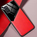 For OPPO A52 All-inclusive Leather + Organic Glass Protective Case with Metal Iron Sheet(Red)