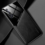 For OPPO Reno 3 Pro All-inclusive Leather + Organic Glass Protective Case with Metal Iron Sheet(Black)