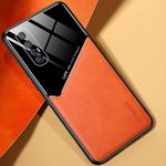 For OPPO Reno 3 Pro All-inclusive Leather + Organic Glass Protective Case with Metal Iron Sheet(Yellow)