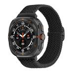 For Samsung Galaxy Watch Ultra 47mm Slide Buckle Nylon Braided Watch Band(Black)