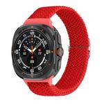 For Samsung Galaxy Watch Ultra 47mm Slide Buckle Nylon Braided Watch Band(Red)