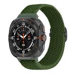 For Samsung Galaxy Watch Ultra 47mm Slide Buckle Nylon Braided Watch Band(Army Green)