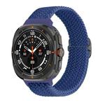 For Samsung Galaxy Watch Ultra 47mm Slide Buckle Nylon Braided Watch Band(Blue)