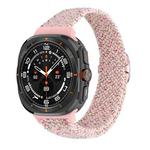 For Samsung Galaxy Watch Ultra 47mm Slide Buckle Nylon Braided Watch Band(Starlight Pink)