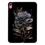 For iPad 10th Gen 10.9 2022 Color Painting Pattern Smart Tablet TPU Case(Black Rose)