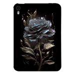 For iPad mini 6 Color Painting Pattern Smart Tablet TPU Case(Black Rose)