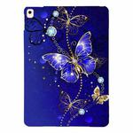 For iPad 10.2 2021 / 2020 / 2019 Color Painting Pattern Smart Tablet TPU Case(Blue Butterfly)