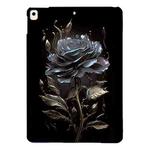 For iPad 10.2 2021 / 2020 / 2019 Color Painting Pattern Smart Tablet TPU Case(Black Rose)