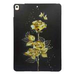 For iPad Air 10.5 2019 Color Painting Pattern Smart Tablet TPU Case(Golden Rose)