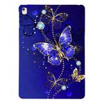 For iPad Air / Air 2 / 9.7 2017 / 2018 Color Painting Pattern Smart Tablet TPU Case(Blue Butterfly)