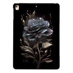 For iPad Air / Air 2 / 9.7 2017 / 2018 Color Painting Pattern Smart Tablet TPU Case(Black Rose)