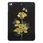 For iPad mini 5 / 4 Color Painting Pattern Smart Tablet TPU Case(Golden Rose)