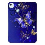 For iPad Air 13 2024 Color Painting Pattern Smart Tablet TPU Case(Blue Butterfly)