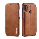 For Samsung Galaxy A11 EU Version LC.IMEEKE Hon Ancient Series Horizontal Flip Leather Case with Holder & Card Slot(Brown)
