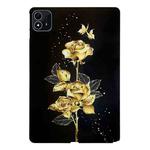 For itel Pad One Color Painting Pattern Smart Tablet TPU Case(Golden Rose)