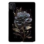 For itel Pad One Color Painting Pattern Smart Tablet TPU Case(Black Rose)