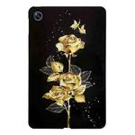 For OPPO Pad Air Golden Rose Pattern Smart Tablet TPU Case(Black)