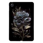 For OPPO Pad Air Color Painting Pattern Smart Tablet TPU Case(Black Rose)