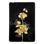 For OPPO Pad Neo / Pad Air2 Color Painting Pattern Smart Tablet TPU Case(Golden Rose)