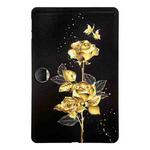 For Honor Pad 9 Color Painting Pattern Smart Tablet TPU Case(Golden Rose)