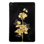 For Honor Pad X8a Color Painting Pattern Smart Tablet TPU Case(Golden Rose)