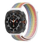 For Samsung Galaxy Watch Ultra 47mm Plastic Connector Nylon Loop Watch Band(Colorful)