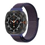 For Samsung Galaxy Watch Ultra 47mm Plastic Connector Nylon Loop Watch Band(Indigo Blue)